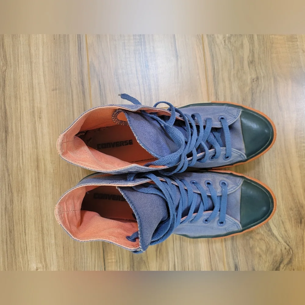 Converse, unisex mens US 9.5, women's 11.5, blue-orange - Picture 3 of 11
